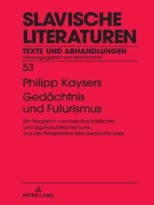 cover image of Gedaechtnis und Futurismus